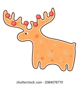 Cute merry christmas gingerbread. Vector stock illustration.