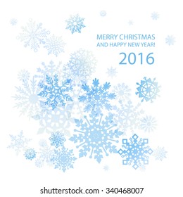 cute Merry Christmas and happy new year card 2016 art