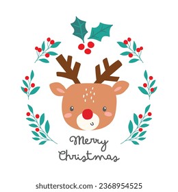 cute merry christmas illustration vector design