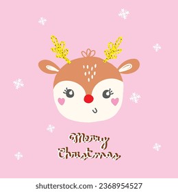 cute merry christmas illustration vector design