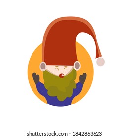 
Cute merry christmas scandinavian gnome, vector illustration for new year in flat style