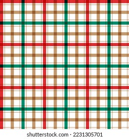 Cute Merry Christmas Tree Red Green Christmas Tree Line Stripe Striped Line Mesh Grid Checkered Plaid Tartan Buffalo Scott Gingham Background Seamless Pattern for Christmas Festival Party