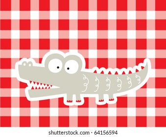 cute merry crocodile