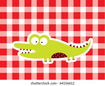 cute merry crocodile