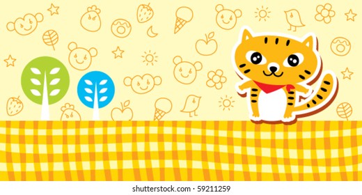 cute merry kitten bookmark