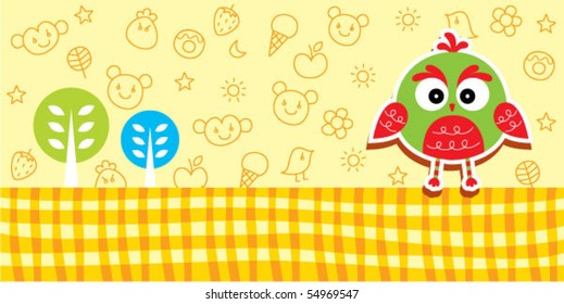 cute merry owl spring garden