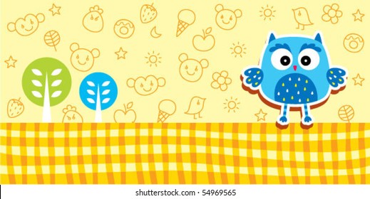 cute merry owl spring garden