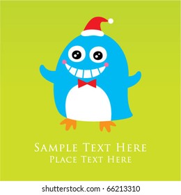 cute merry penguin