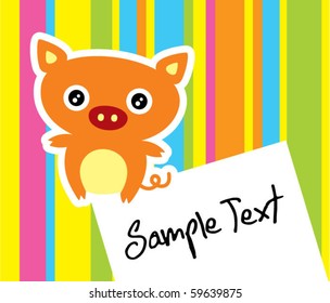 cute merry pig message