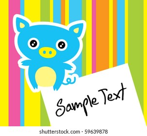 cute merry pig message