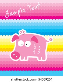 cute merry piggy tag