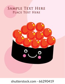 cute merry sushi greeting card