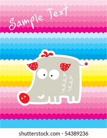 cute merry wild boar tag