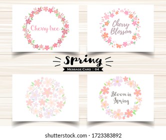 Cute message card with floral frame