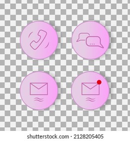 Iconos de mensajes personalizados en fondo transparente. Ilustración del vector