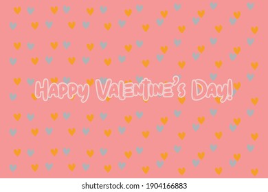 Cute message for Valentine's Day.Colorful vector pattern background design.