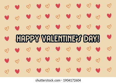 Cute message for Valentine's Day.Colorful vector pattern background design.