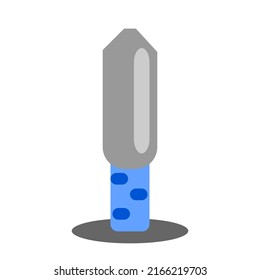 Ilustración de icono plana de Cute Metal File en color azul. Archivo metálico utilizado para dar forma a un metal o a una madera para hacer un trabajo de precisión. vector.