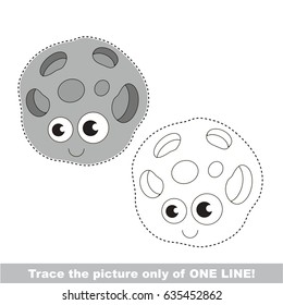 Cute Meteoroid. Dot to dot educational game for kids.