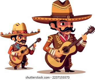A Cute Mexican mariachi playing