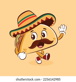 Dibujo taco mexicano con esa ilustración vectorial. vector taco. ilustración alimentaria