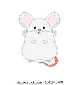 cute mice animal cartoon, simple vector illustration