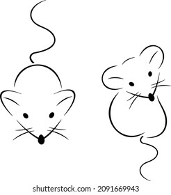 cute mice on a white background