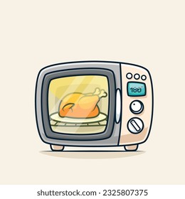 cute microwave cartoon isolated vector design illustration