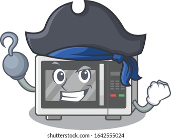 Cute microwave mascot design with a hat