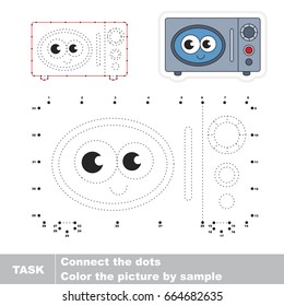 Cute Microwave Oven. Dot to dot educational game for kids.