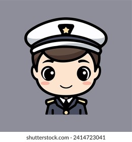cute military officer vector illustration
