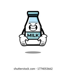 cute milk bottle cartoon character