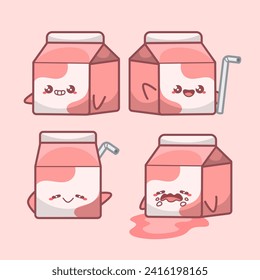 Cute Milk Box Cartoon Character
