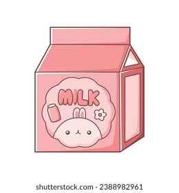 Cute Milk Character Design Illustration