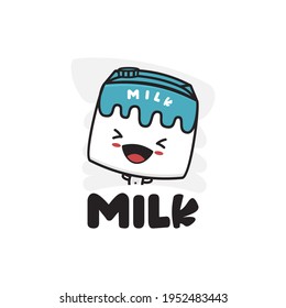 cute milk character mascot template. suitable for use as illustrations, logos,  stickers, posters etc.
