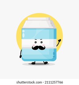 Cute milk character with mustache