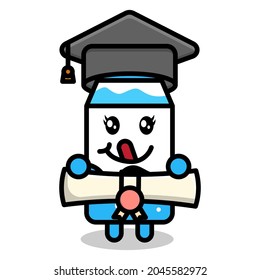 cute milk graduated icon illustration vector graphic