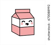 Cute Milk Vector Icon