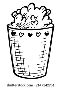 Cute milkshake illustration isolated on a white background. Simple cup clipart. Pretty drink doodle.