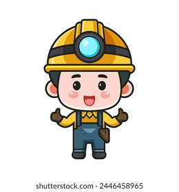 Cute miner character vector design