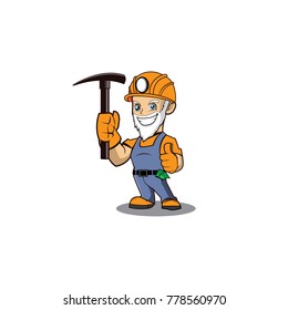 cute miner mascot logo