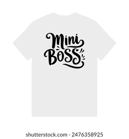 cute mini boss text tshirt fashion sticker vector illustration template design