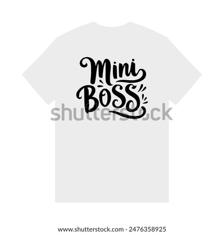 cute mini boss text tshirt fashion sticker vector illustration template design