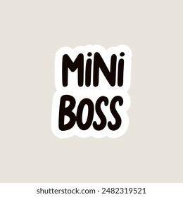 Nette Mini Boss T-Shirt Mode Aufkleber Vektorillustration Vorlage Design