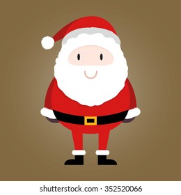 Cute mini Santa Claus smiling, vector illustration
