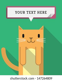 Cute Minimal Cat Illustration