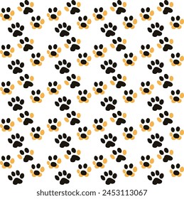 Cute minimal dog paw seamless pattern. dog paw pattern