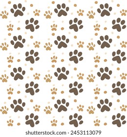 Cute minimal dog paw seamless pattern. dog paw pattern