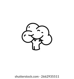 Un icono de brócoli dibujado a mano lindo y mínimo. Adecuado para contenido vegetariano, marca de alimentos orgánicos o ilustraciones de estilo de vida saludable.