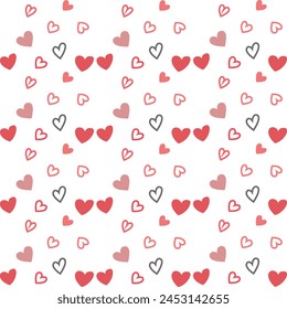 Cute minimal heart seamless pattern. Heart pattern.